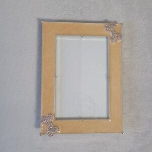 Vintage Enamel Rhinestone Dog Bone Picture Photo Frame 4x6
